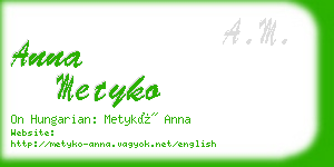 anna metyko business card